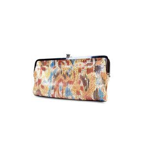 HOBO Lauren Clutch Wallet multi color leather IKAT